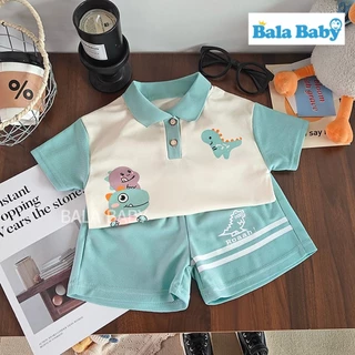 ชุดเด็ก ชุดเซ็ตโปโล เสื้อแขนสั้นกับกางเกงขาสั้น เอวยางยืด Size80-120cm DXT09