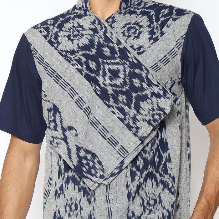 KEMEJA Batik Ethnic Craft Arhan เสื้อเชิ้ตทอชุดหน้ากาก - สีเทา - M
