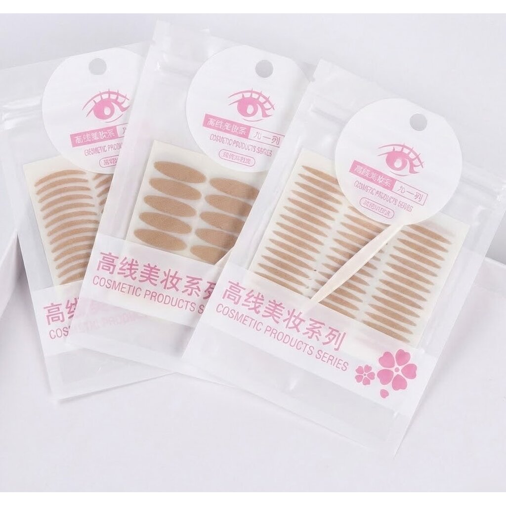 สติ้กเกอร์ตาสองชั้น ตาข่ายตา 2 ชั้น ที่ทำตา แบบมีกาวในตัว กันน้ำ ติดทน ดูเนียนไปกับผิว 48 คู่