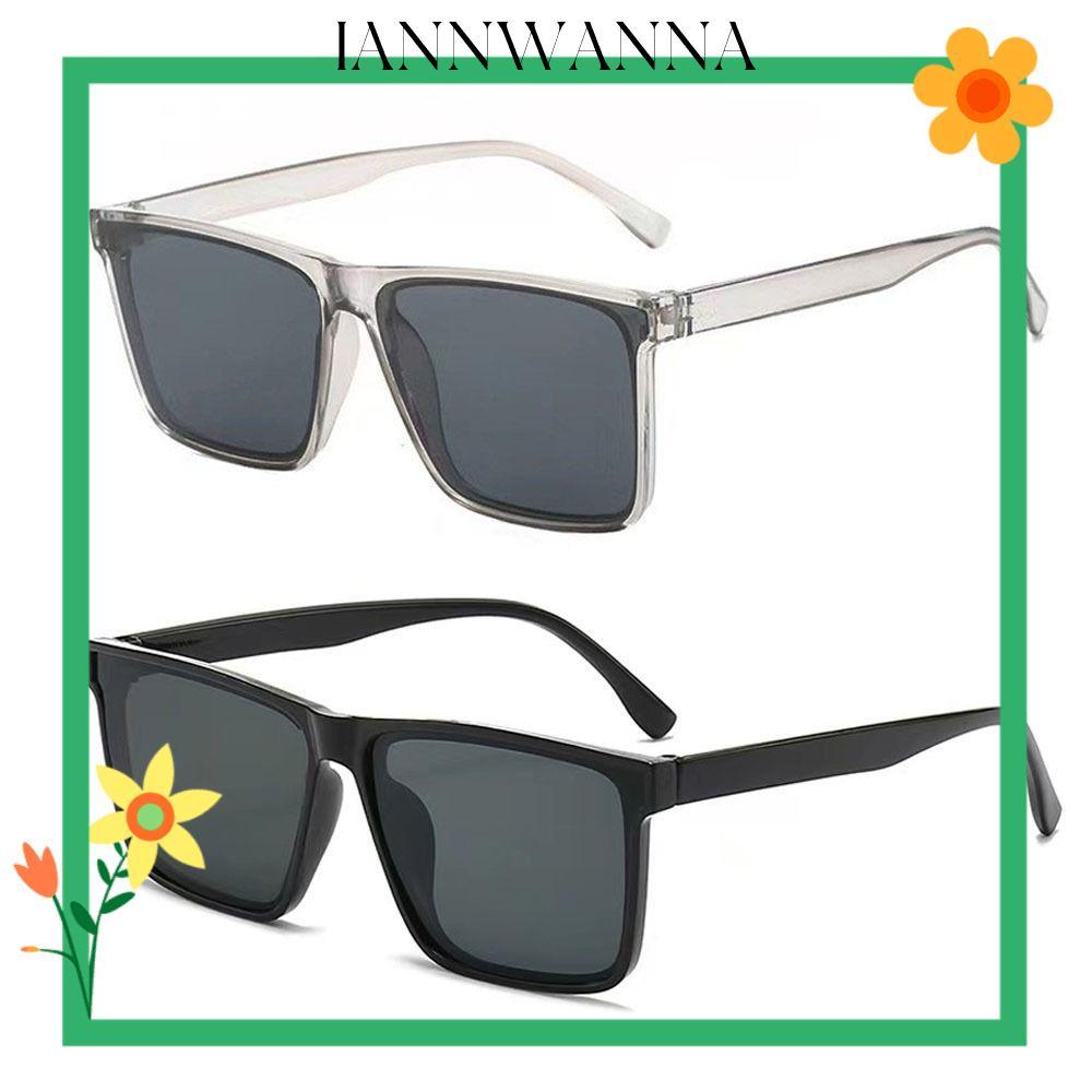 IANNWANA Square Frame แว่นตากันแดด, Sun-Protective Simple Driving Glasses, Travel Accessories Summer