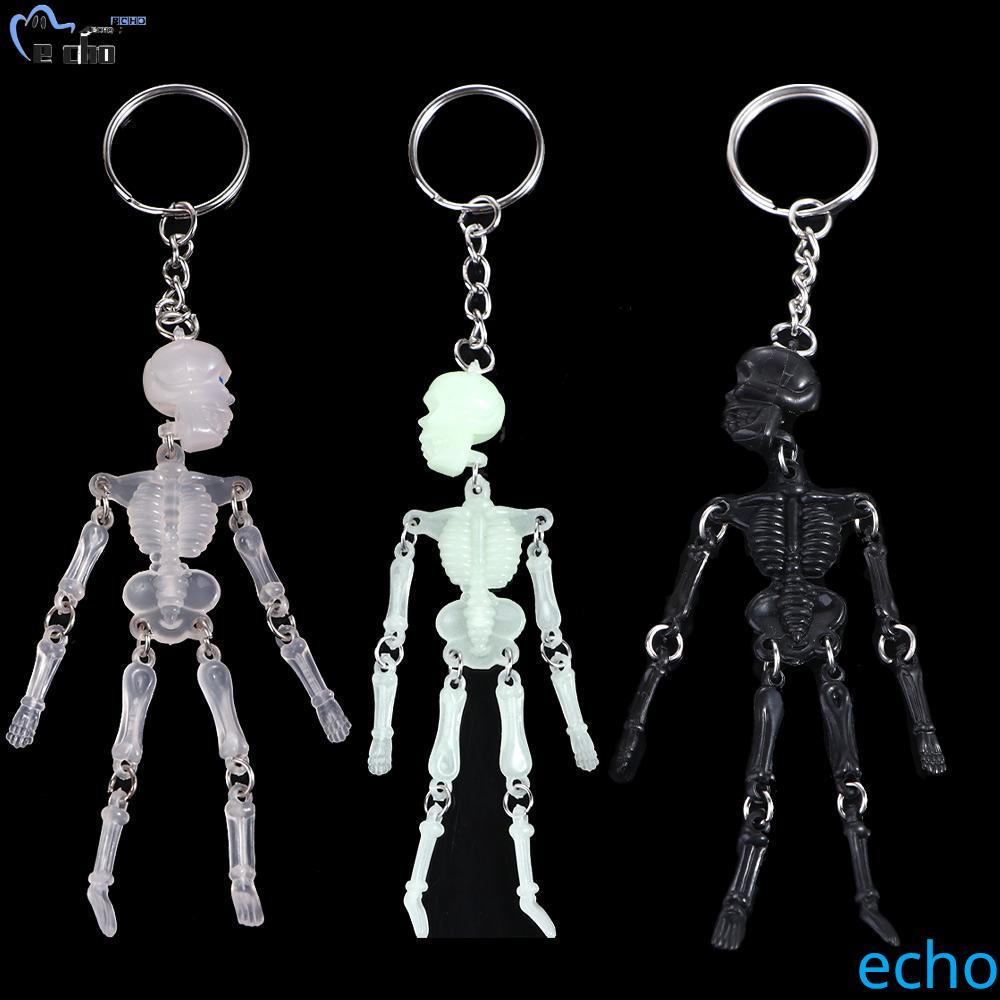 PIVOT Skull พวงกุญแจคู่ของขวัญฮาโลวีน Multi-joint เครื่องประดับแฟชั่นเกาหลี Skeleton Keyring