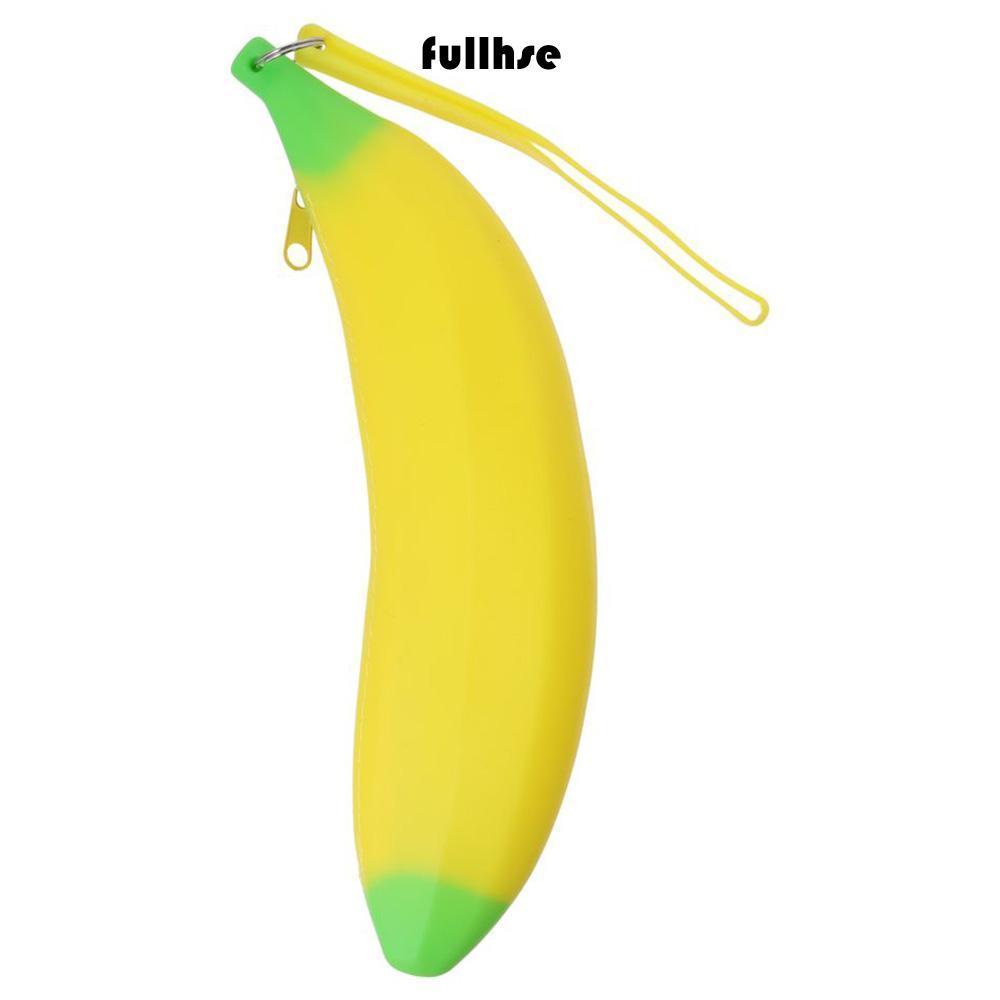 กระเป๋าสตางค์ FULLHSE Banana Zero, 2.36*7.87 นิ้วกระเป๋าปากกาซิลิโคนสีเหลือง, สํานักงานดินสอรูปทรงกล