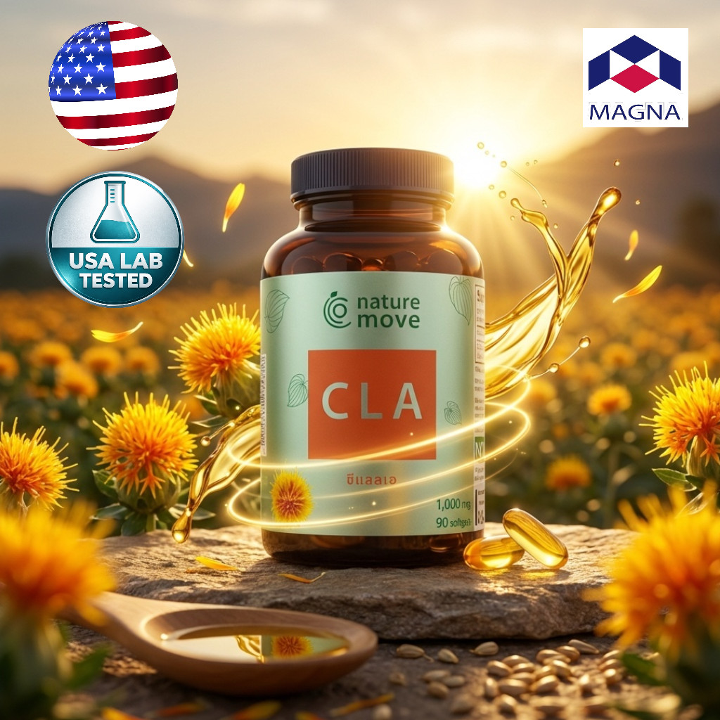 เนเจอร์มูฟ ซีแอลเอ 1000 mg x 90 เม็ด น้ำมันดอกคำฝอย NATURE MOVE CLA / กินร่วมกับ แอปเปิ้ล ไซเดอร์ การ์ซีเนีย ส้มแขก ก...