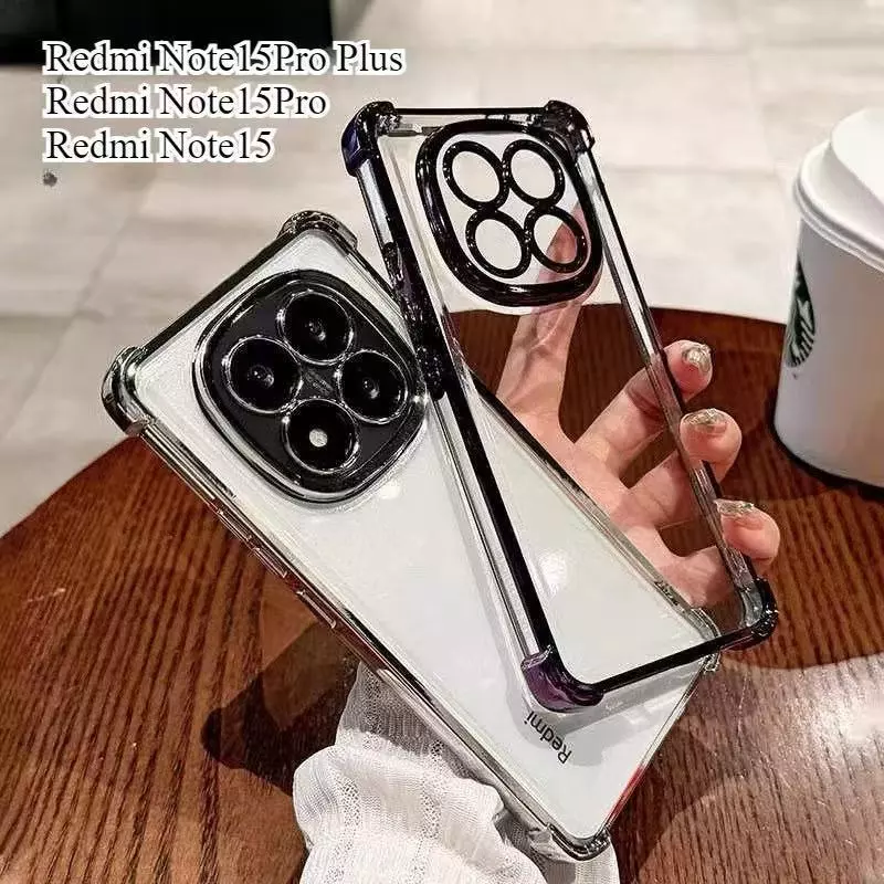 เคสใส กันรอยเลนส์กล้อง สำหรับ Xiaomi Redmi Note15 Note15Pro Plus + Poco M8Pro เคสขอบสี กันกระแทก หรูหรา Note 15 051