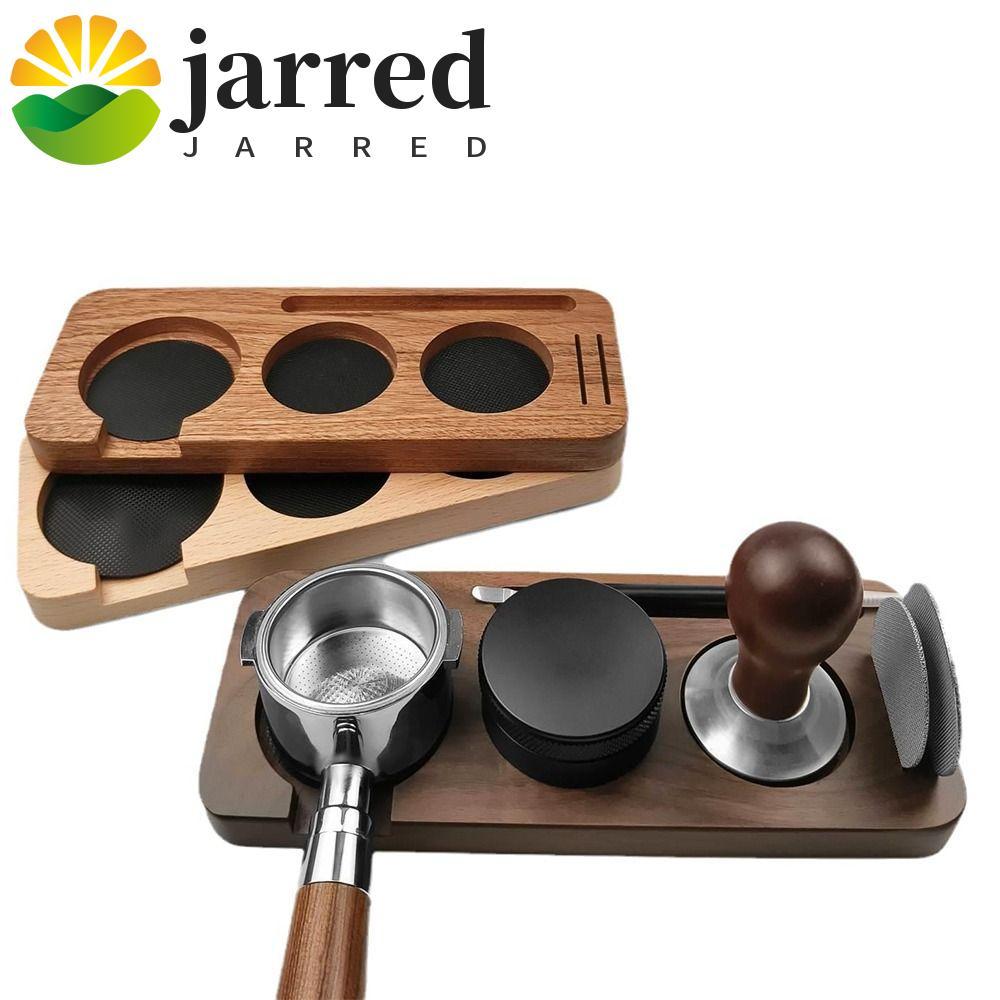 JARRED สถานีจับกาแฟ,ไม้ 51/58 มม.Tamping Station Holder,มัลติฟังก์ชั่ทนทานReusable 3 Slot Espresso T
