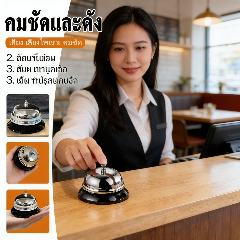 ตอนร้านอาหารสแตนเลส กระดิ่งขายของกดเรียก กระดิ่งตั้งโต๊ะ กระดิ่งไลฟ์สด กระดิ่งตบ