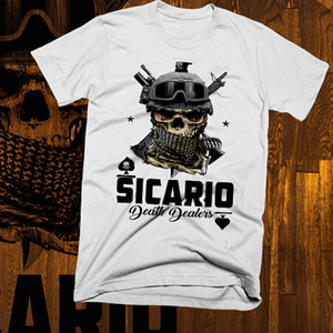เสื้อยืด Sicario Tactical Skull ผ้าฝ้าย 100%, สวมใส่ได้ทุกวัน สำหรับทุกเพศ