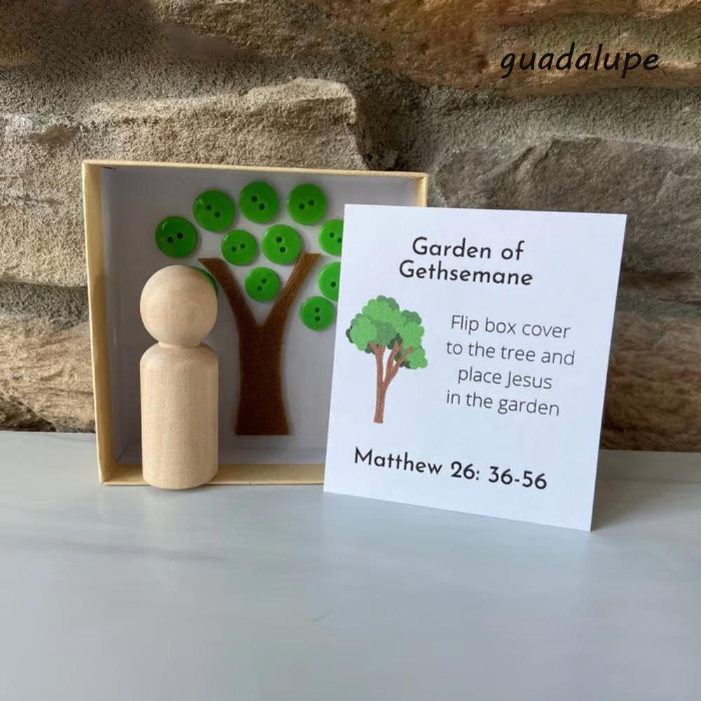 GUADALUPE1 Easter Holy Week Box, DIY Mini Easter Resurrection Game Box, Easter Box with Storage Box 