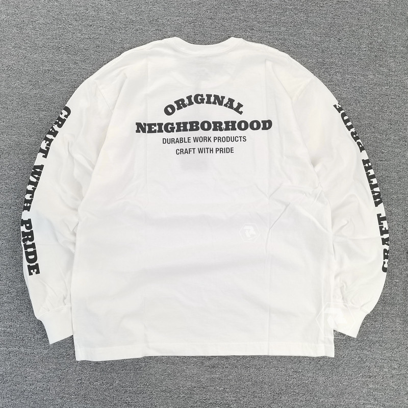 พร้อมส่ง NEIGHBORHOOD NH Oversize Long Sleeve Shirt กับลายพิมพ์ตัวอักษร สไตล์ยูนisex
