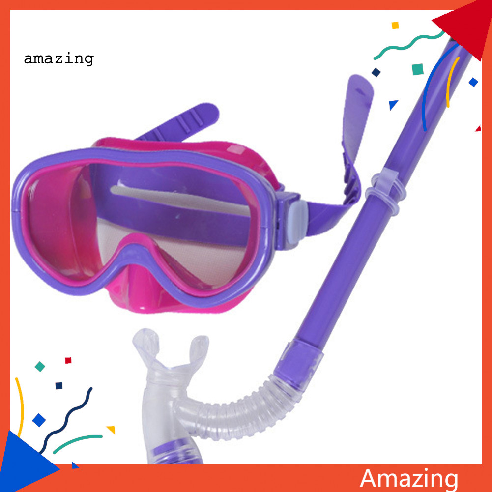 [AM] Kids Dive Swimming Snorkel Tube Clear Vision Anti-Fog Scuba Goggles