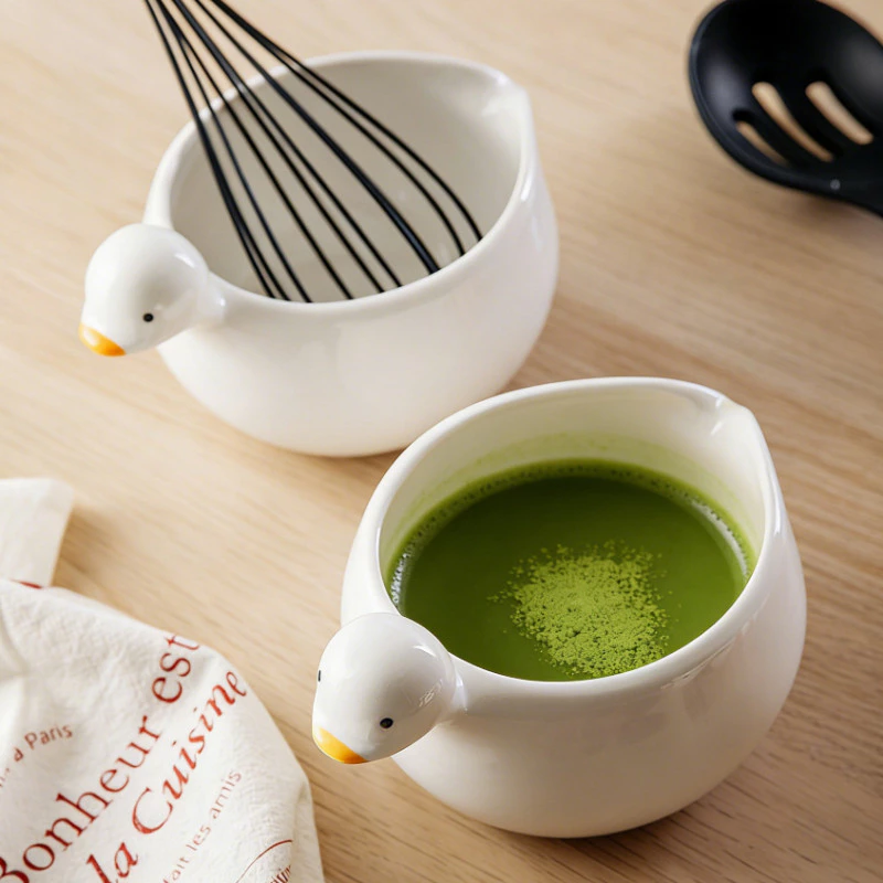 ถ้วยชงมัทฉะ  chawan ทรงเป็ดน้อย ปากเทราท์รินไม่หก [ความจุ400ml] เซรามิกเนื้อหนา จับถนัดมือ thumbnail 6