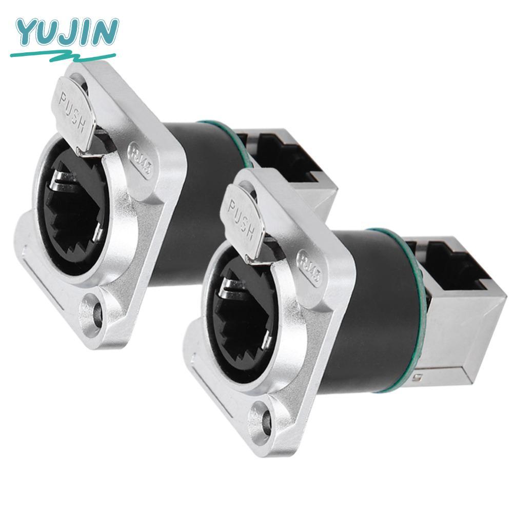 YUJIN 2 ชิ้น RJ45 มุมเชื่อมต่อ,รอบ Insulator สังกะสีโลหะผสม Chrome ชุบ RJ45 ปลั๊กการบิน, 8P8C อินเทอ