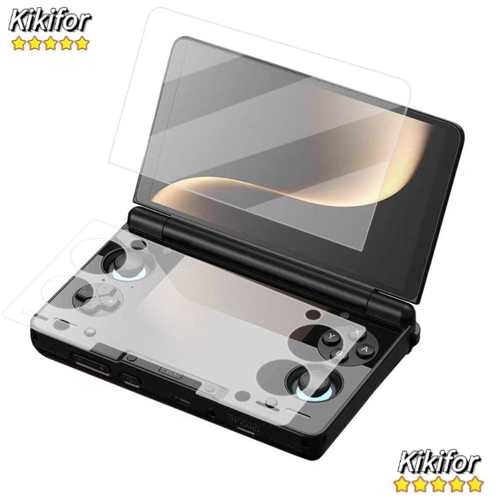 KIKIFOR ป้องกันหน้าจอ, HD กระจกนิรภัยแบบเต็มหน้าจอ,คุณภาพสูง Flip Dual Screen Anti Scratch 9H ฟิล์มป้องกันสําหรับ AYN THOR เกมคอนโซล