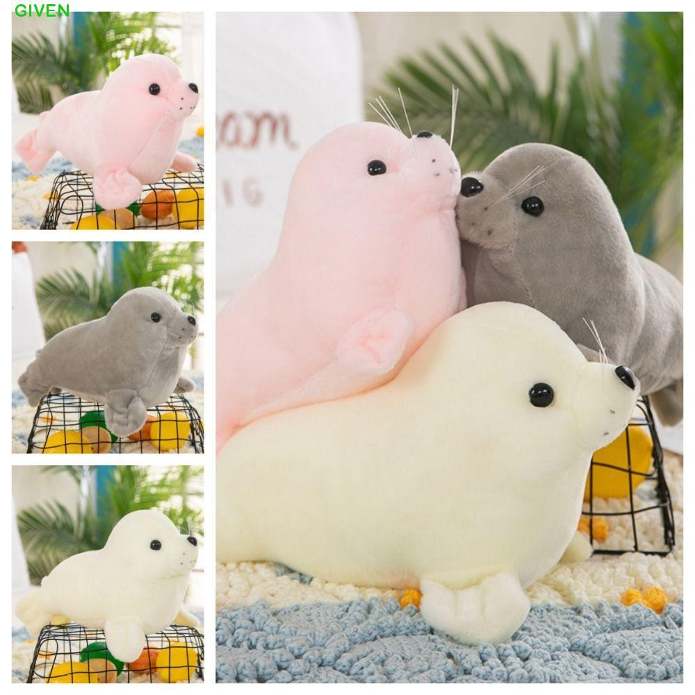 GIVEN Seal ตุ๊กตาตุ๊กตา,สัตว์หมอน Fluffy Seal Plush ตุ๊กตาของเล่น, Casual Comfy น่ารัก Plushy Sea Li