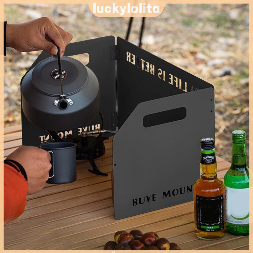 ⚡24ชม.⚡ 3 แผ่น Camping เตากระเป๋าเก็บกระจกสําหรับ Camping Butane เตา Shield