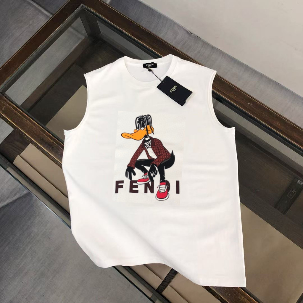 FEND/Fendi 2026 คลาสสิกรอบคอแขนสั้นเสื้อยืดผู้ชายผู้หญิงสไตล์ Basic Street สไตล์กีฬา Original Design