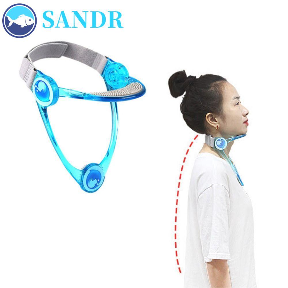 SANDR รั้งพยุงกระดูกสันหลังส่วนคอ, 360 Rotatable PC + TPU รั้งคอ,ปฏิบัติสีฟ้าพับได้ Adjustabke คอไปข