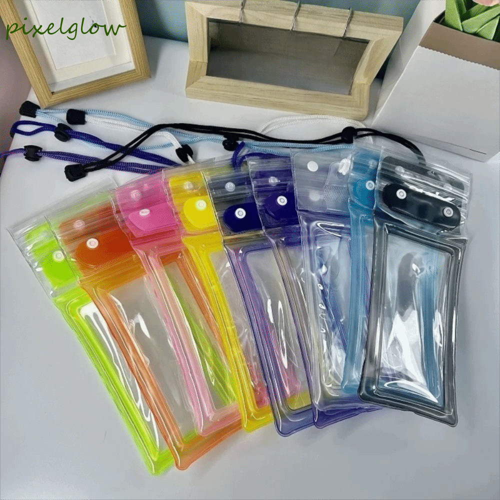 PIXELGLOW Water-Sprinkle Festival Phone Pouch, Touchable Full View Swimming Bag, New Floating Design