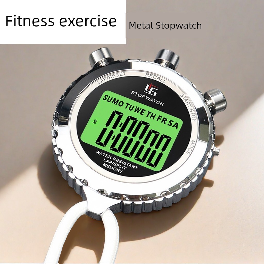 ☼Yisheng นาฬิกาจับเวลาสําหรับออกกําลังกายหน้าจอขนาดใหญ่โลหะทั้งหมด♒