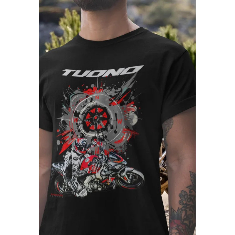เสื้อยืด 62@EY A.prilia Tuono 125 เสื้อยืดพรีเมียมสำหรับมอเตอร์ไซค์ Naked Bike ลายกราฟิก The Little 
