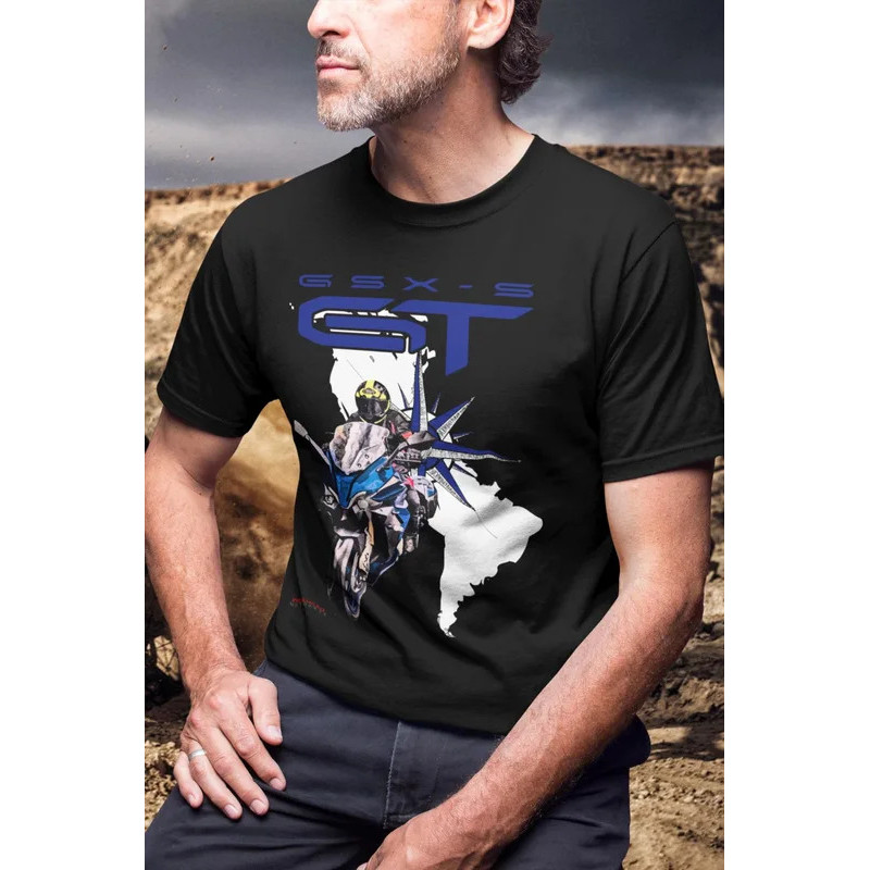 เสื้อยืด 414@EY S.uzuki GSX-S1000GT สำหรับการเดินทางร่วมกัน เสื้อยืดมอเตอร์ไซค์ Grand Tourer สำหรับผ