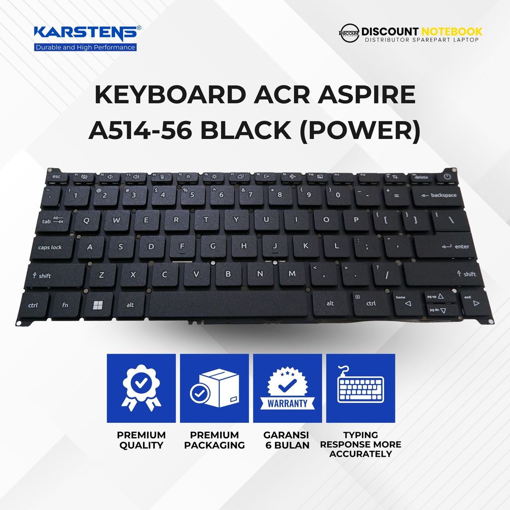 TOMBOL KASTENS คีย์บอร์ด ACER ASPIRE A514-56 A314 BLACK QV03T_A10B A514-56 สีดํา - ปุ่มพลังงาน