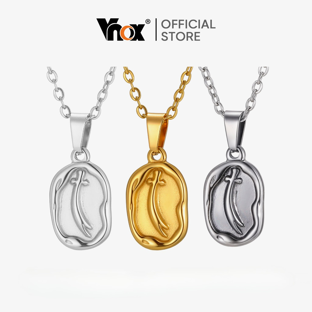 Vnox สร้อยคอจี้ดาบ ทอง 18k สำหรับผู้ชาย แสดงความเชื่อและค่านิยมแห่งศรัทธา กล้าหาญ และธรรมะ
