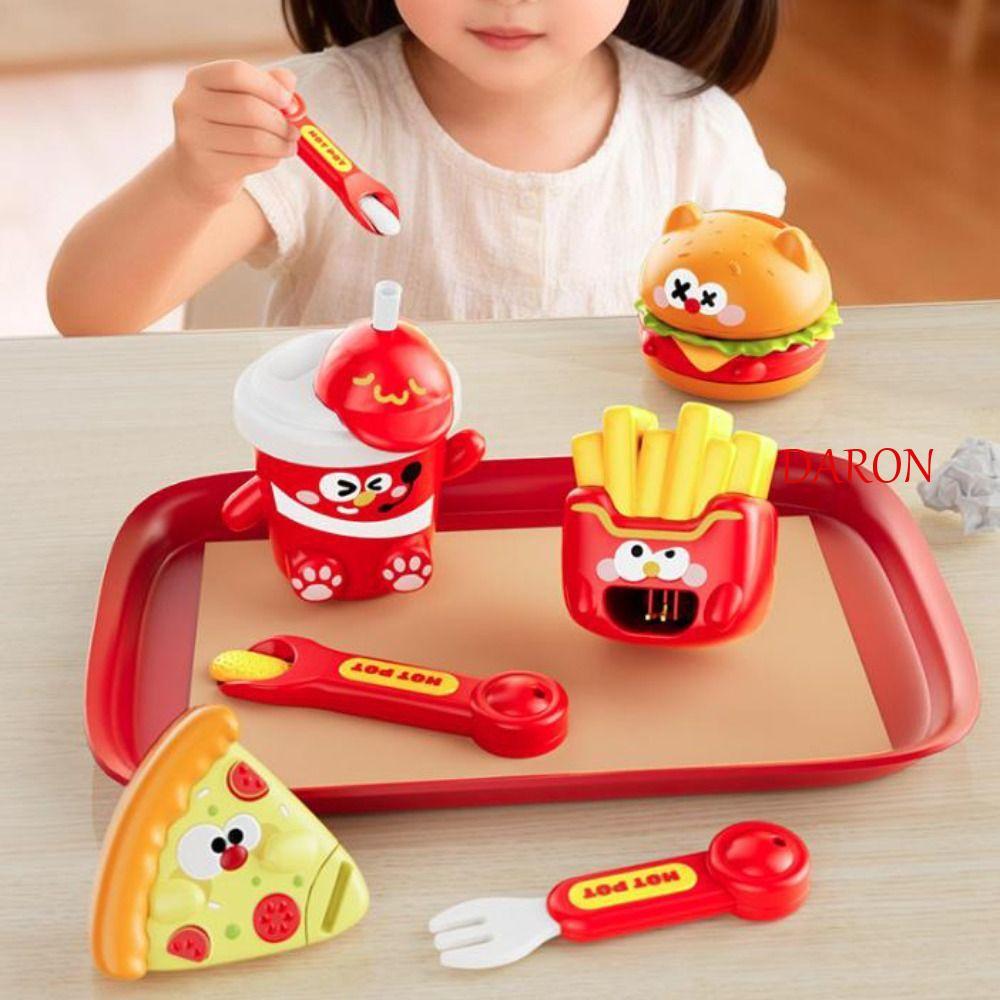 DARON Hamburg Pudding Set Feeding Toy, Early Education Food Feeding French Fries Pudding Toy, ความแป