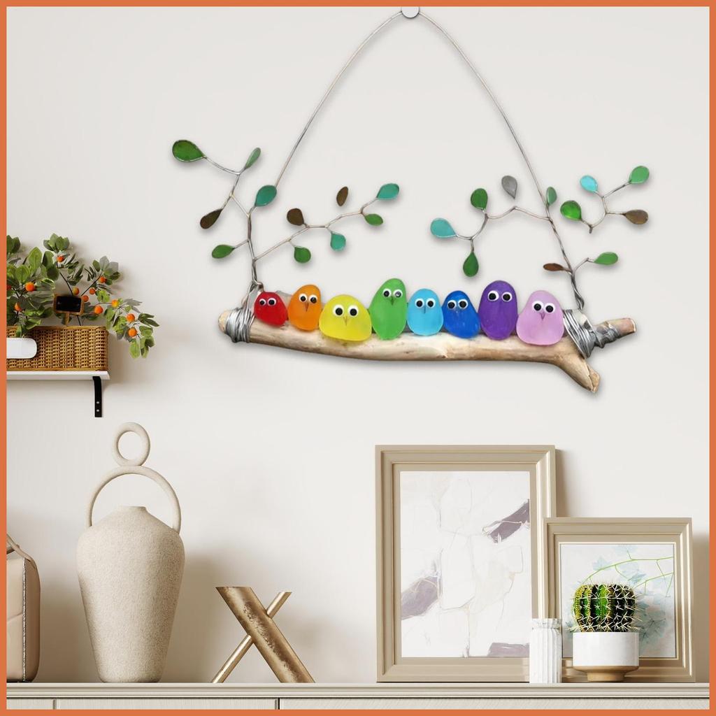 Sea Glass Art Handmade Home Decor จี้สีสัน Sea Glass Bird Perch เครื่องประดับสําหรับในร่มกลางแจ้งห้อ