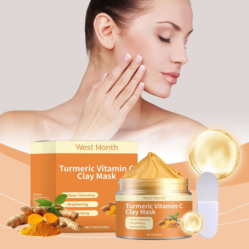 New Product#West Month Turmeric Vitamin C Clay mask Refreshing and moisturizing, improves dullness, 