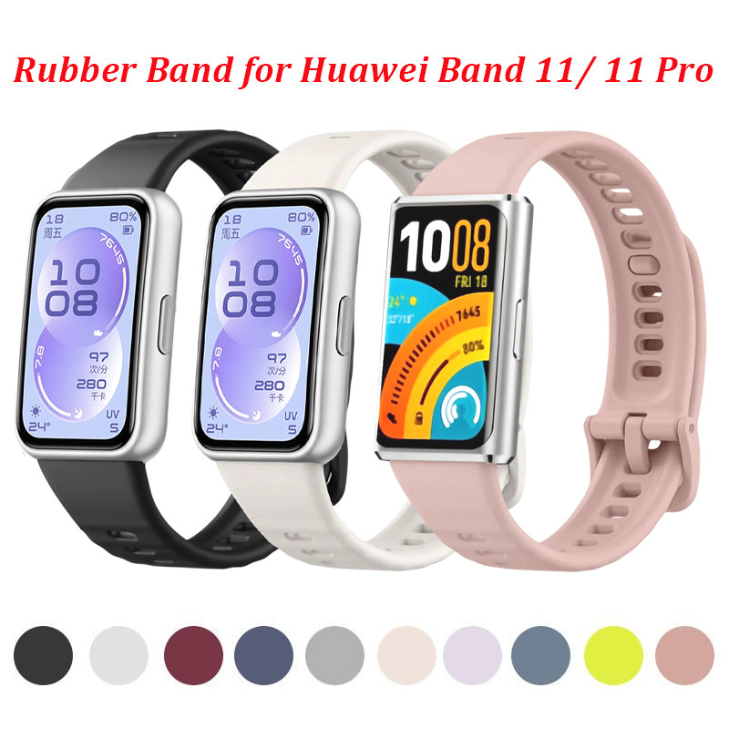 สายรัดยางนุ่มสําหรับ Huawei Band 11/ Huawei Band 11 Pro สายรัดเข็มขัดซิลิโคนแบบปรับได้สร้อยข้อมือสายรัดข้อมือสําหรับสมาร์ทวอทช์ Huawei Band 11