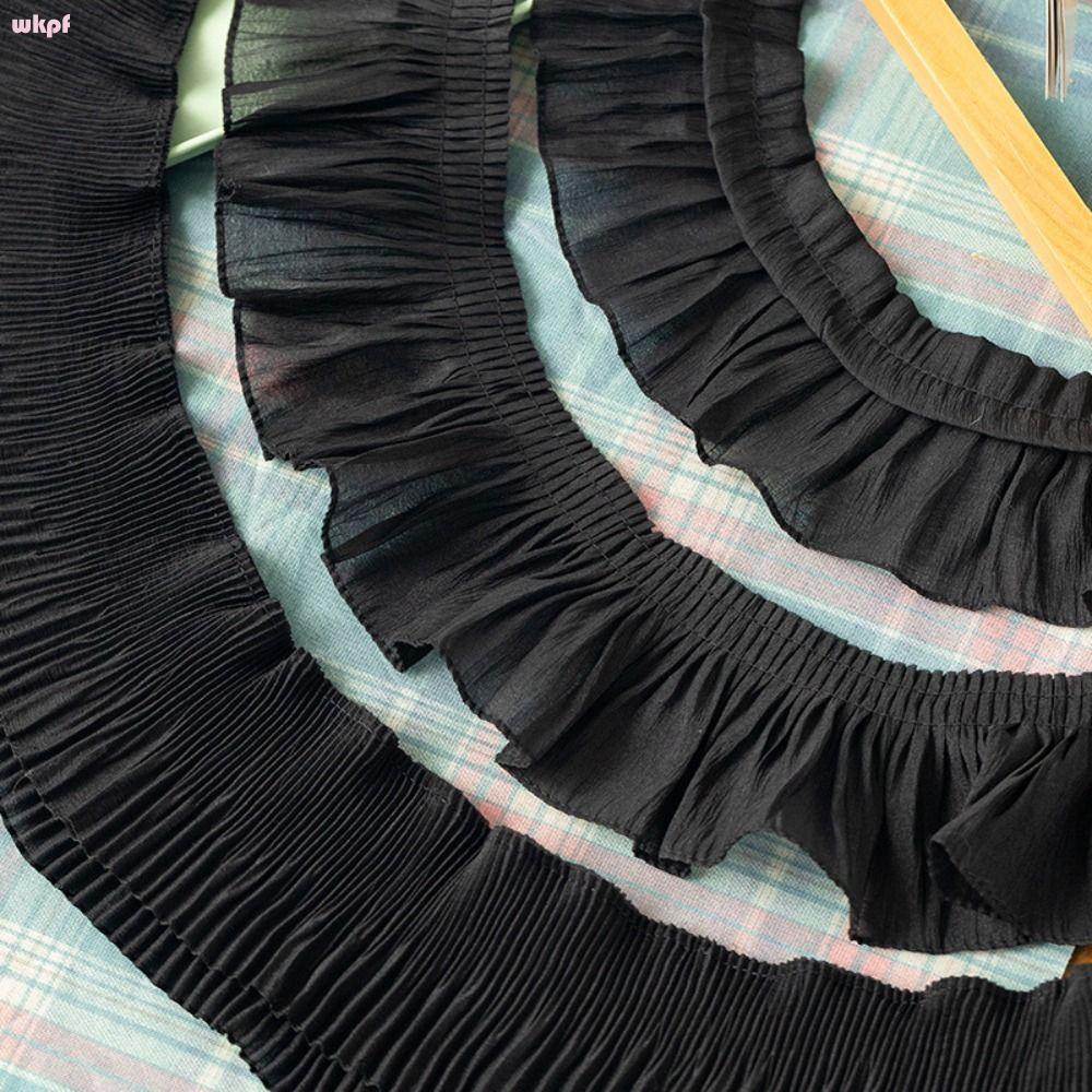 WKPFR893 ชีฟองลูกไม้ Trims, กว้าง 9-12 ซม. 2Yards Ruffled ลูกไม้ Trims, ผ้าชีฟอง