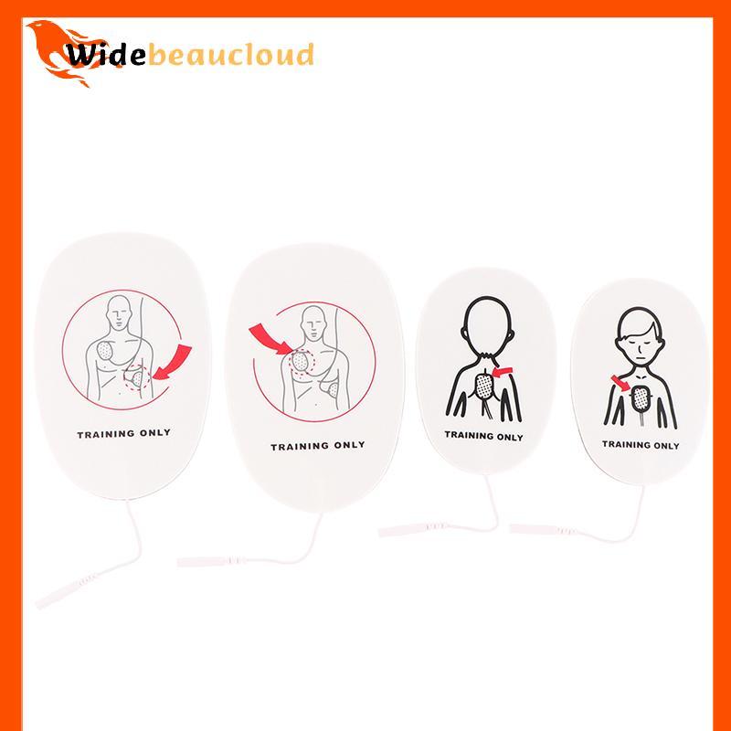 Widebeaucloud 1 คู่ AED Training Device Patch First Aid Training Replacement Pads Adult Kid Training