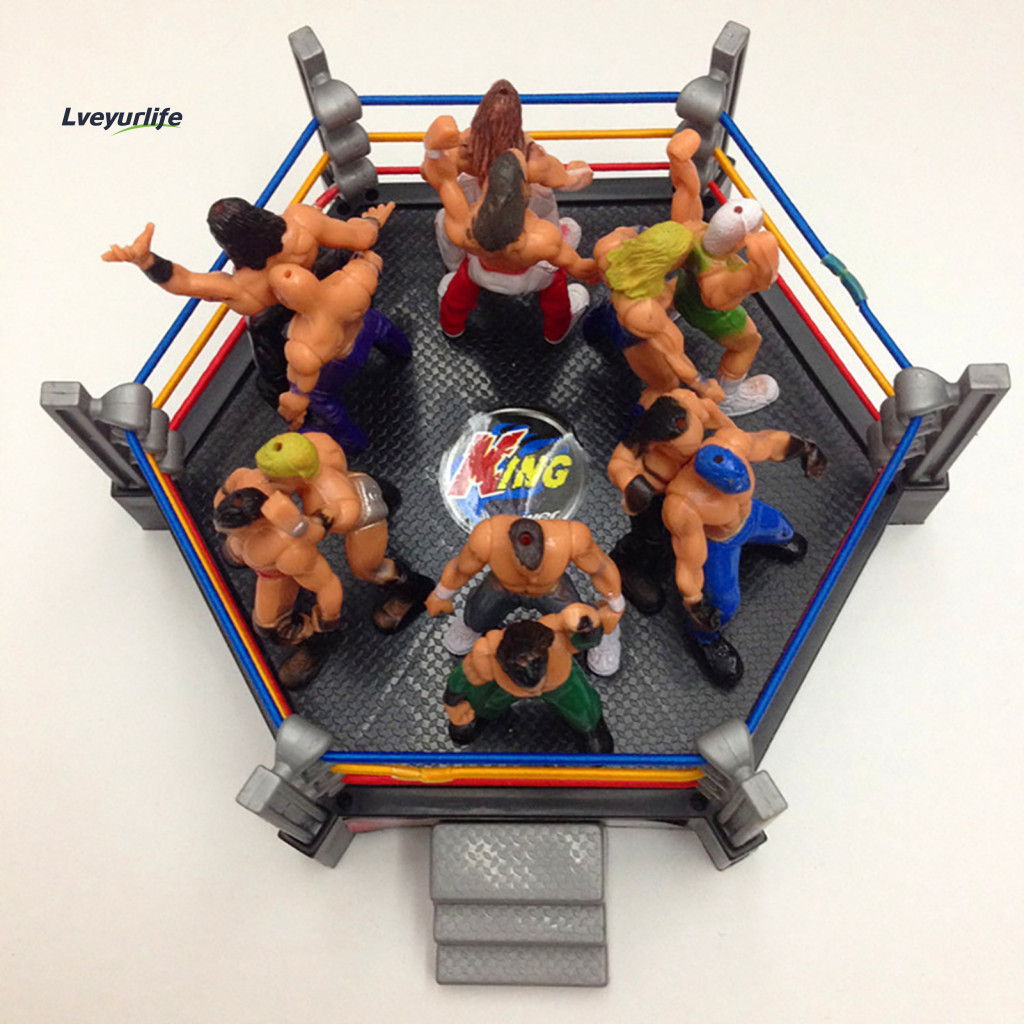 1 ชุด Wrestling Playset ที่สมจริง DIY Mini Wrestling Action Figure Play ชุดสําหรับเด็ก
