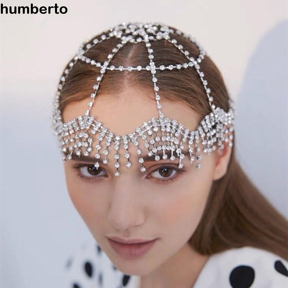 HUMBERTO Rhinestone Head Chain,Glitter Fairyเจ้าสาวเครื่องประดับผม,Elegant Faceเครื่องประดับคริสตัลS