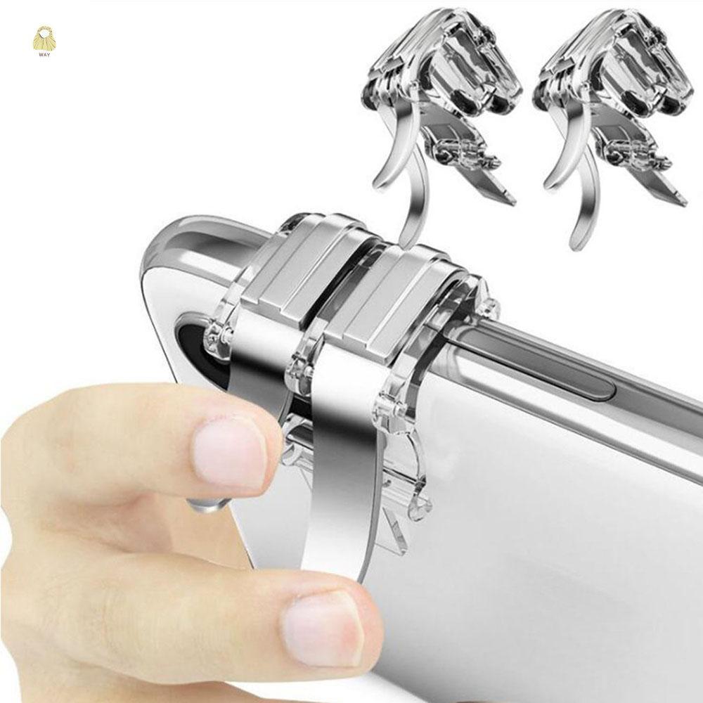 WAY Gamepad Controller สําหรับสมาร์ทโฟนเกมที่ทนทานอุปกรณ์เสริม Trigger โลหะสําหรับ PUBG Grip Trigger