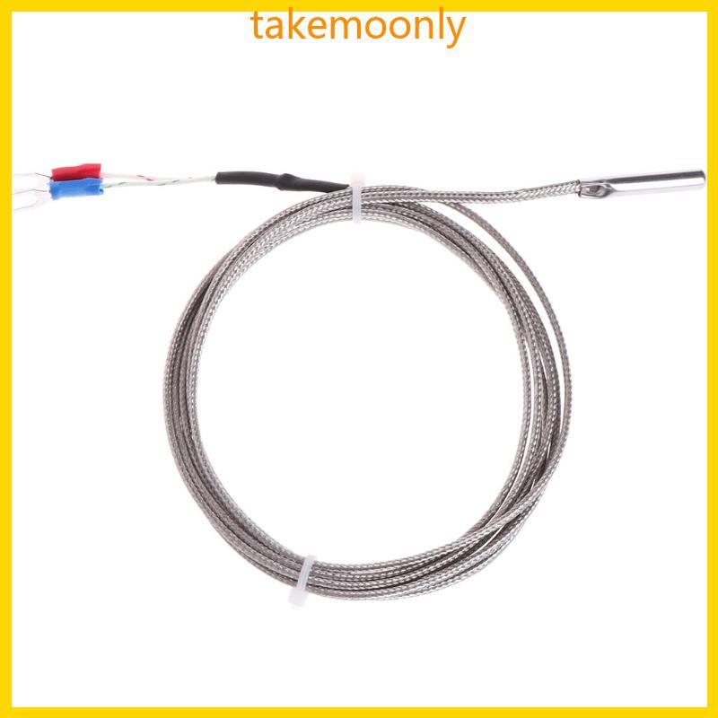 TAK 2m เซ็นเซอร์อุณหภูมิเทอร์โมคัปเปิล K-Type 0-600℃ โพรบ 5*30 มม. สแตนเลส