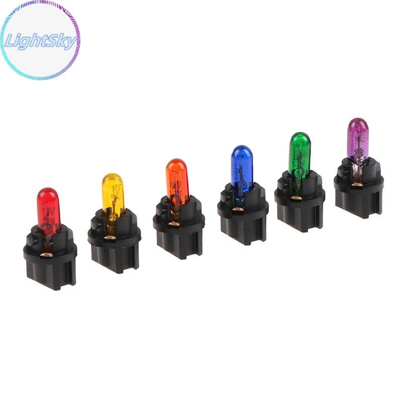LightSky 10PCS T5.5 หลอดไฟ Led W1.2WCar ไฟภายใน Dashboard ตัวบ่งชี้ความร้อน Wedge Auto เครื่องมือโคม