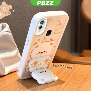 PBZZ เคสสําหรับ vivo v9 vivo v11i vivo y95 vivo y91 vivo y91i เคสโทรศัพท์ Softcase ซิลิโคนกันกระแทก ดีไซน์ใหม่ ความงาม กระจกหมุนได้ หมีน่ารัก พร้อมที่วาง JTXXZJ01