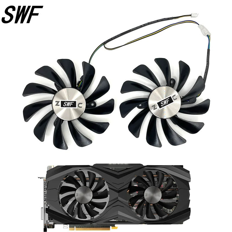 2 ชิ้น/ล็อต 95 มม.พัดลมเปลี่ยนสําหรับ Zotac GeForce GTX 1070Ti 1080 Ti GTX1070 Ti GTX1080Ti AMP Edit