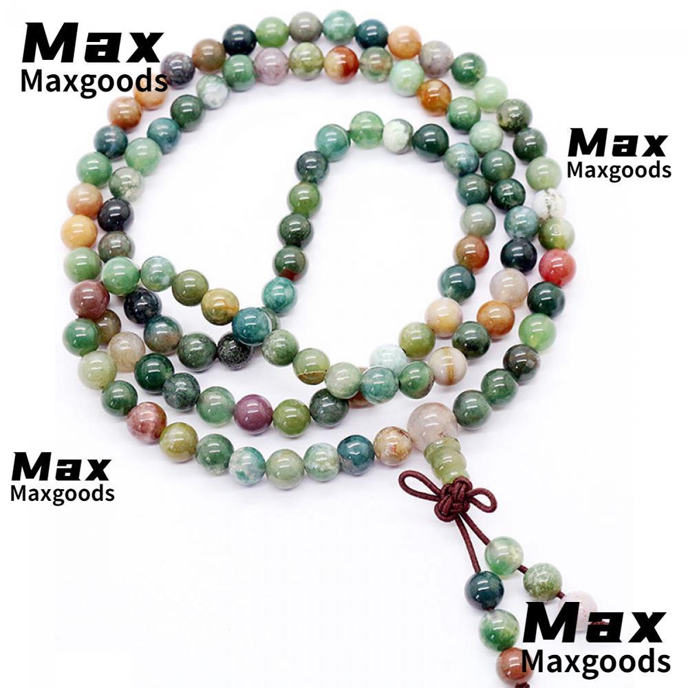MAXG 108 ลูกปัดทิเบตพุทธ Bless กําไลข้อมือ Moss Mala