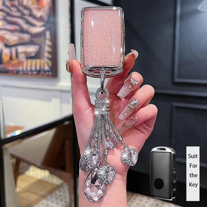 เพชรสีชมพูสําหรับ Mazda Cx5 2 3 6 Cx 5 Cx9 Cx8 CX30 G20 MX-5 MX30 X5 X9 CX60 CX90 รีโมทกุญแจรถ Fob ค