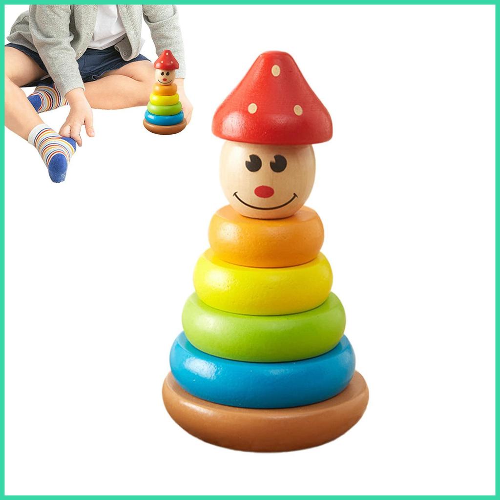 แหวน Stacker พีระมิดซ้อนเกมการศึกษาเด็ก Stacker Fine Motor Skill ของเล่นสําหรับชายหญิงบ้าน sonlekvn