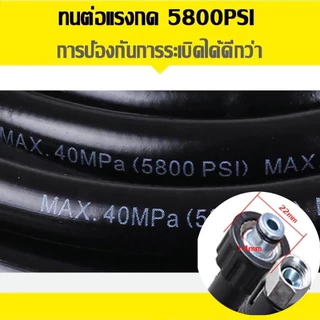 สายฉีดน้ำแรงดันสูง สายเครื่องฉีดน้ำแรงดันสูง 8/10/15/20M สุดทน แข็งแรง ทนทาน ใช้ได้กับเครื่องฉีดน้ำแรงดันสูง