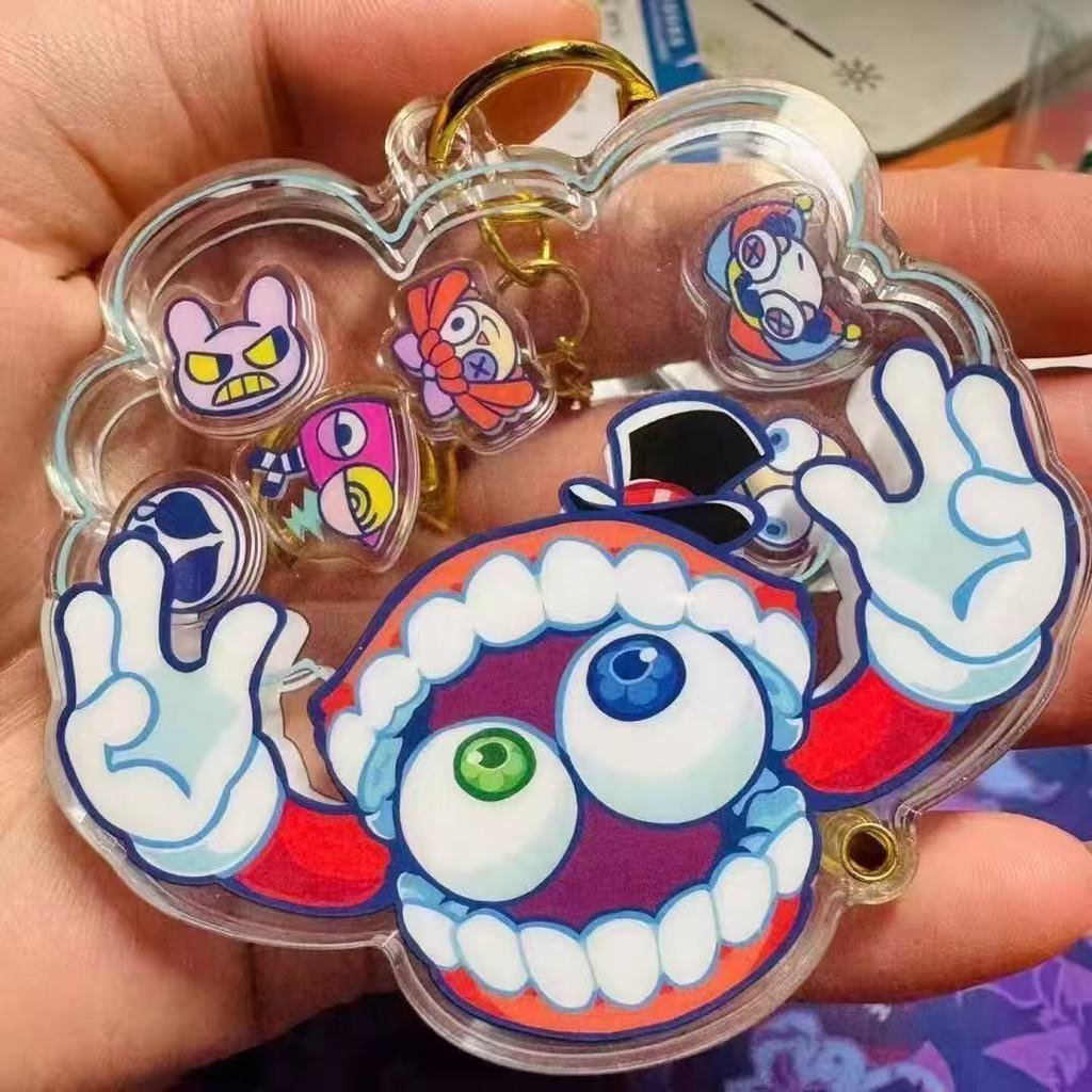 The Amazing Digital Circus Shaker อะนิเมะพวงกุญแจ Pomni Jax Ragatha อะคริลิค Key Chain กระเป๋าจี้เครื่องประดับอุปกรณ์เสริมของขวัญ