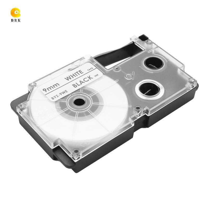 3 แพ็ค 9 มม. สีดําบน White Label Tape Label Maker ใช้งานร่วมกับ -120, -60, -100, KL750B, KL750, KL72