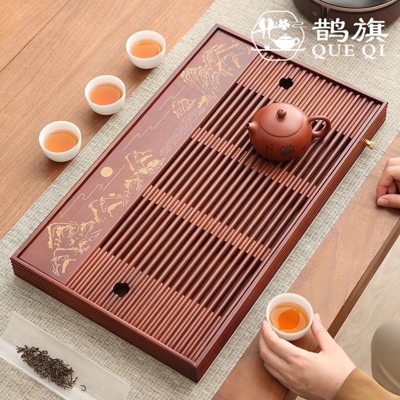 [ธงนกกางเขน] ถาดน้ําชาที่เก็บน้ําครัวเรือนถาดการต้มเบียร์แห้งแสงหรูหราเก็บน้ําชุดน้ําชาถาดชาชาจีนทะเลโต๊ะระดับไฮเอนด์น้ําชา