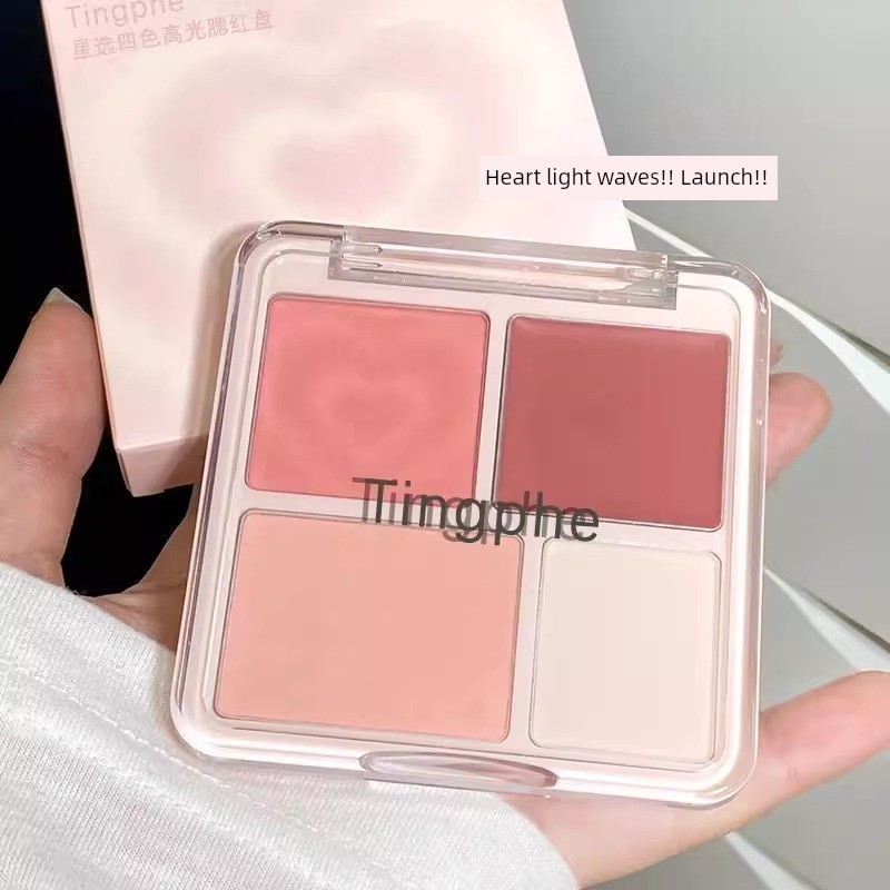 naree บลัชออน บลัชออนเนื้อครีม บลัชออนสี่สี High Disc Blush Powder สีขยาย Matte High Gloss Brighteni