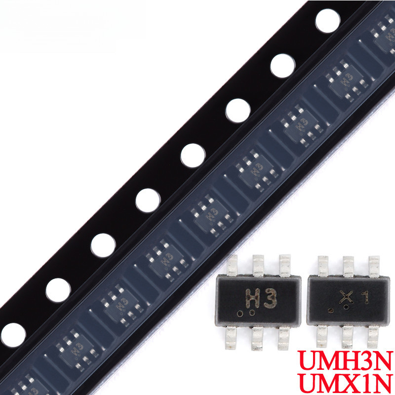 50 ชิ้น/10 ชิ้น UMH3N H3 UMX1N X1 SOT-363 50V 100mA 150mA Dual NPN ชิปทรานซิสเตอร์ดิจิตอล IC SMD