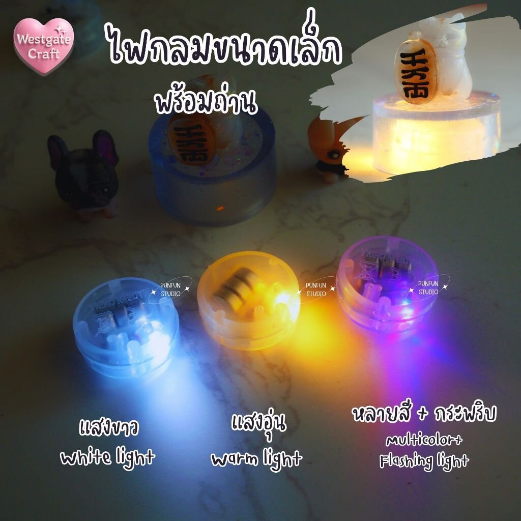 ไฟกลม LED ขนาดเล็ก พร้อมถ่าน